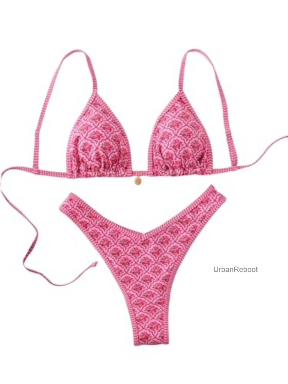 Y2K Triangle Bikini Set String Bathing Suit Floral 2 Piece Swimwear